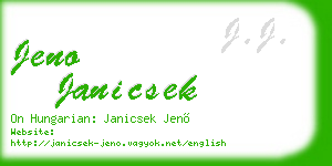 jeno janicsek business card